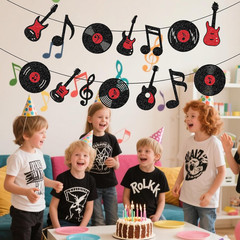 Music Themed Party Decorations Banner Guitar Birthday Decorations Music Notes Ga