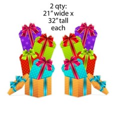 Colorful Balloon Clusters, Cakes & Stacks of Presents Yard Card Fillers, 6pcs