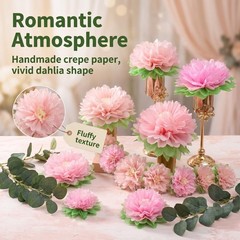 Pinks Flowers Decoration (11»-7» Assorted) 6 pcs Artificial Tissue Peony Nu…