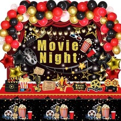 99 Pcs Movie Night Party Decorations Kit Include Movie Themed Table Cover Mov…