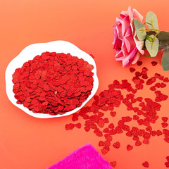 1500Pcs/50G Valentines Day Hearts Confetti Decorations,Iridescent Red Heart Tabl