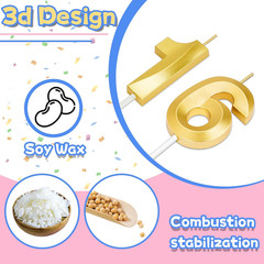 16 Birthday Candles,16Th Birthday Decorations for Girls Boys,Sweet 16 Cake Toppe
