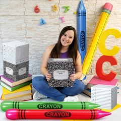 School Celebration Decorations Classroom Composition Book Balloon Boxes Infla…