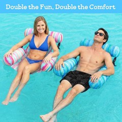 Inflatable Pool Float Chair – 2 Pack Pool Floats Adult Heavy Duty, Water Floa…