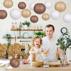 Assorted Sizes Paper Lanterns Set, 15pcs for Rustic Weddings & Special Occasions