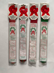 ( LOT OF 4 ) Berwick The Perfect Bow RED GREEN Zebra Striped 5-1/2″ craf bow NEW