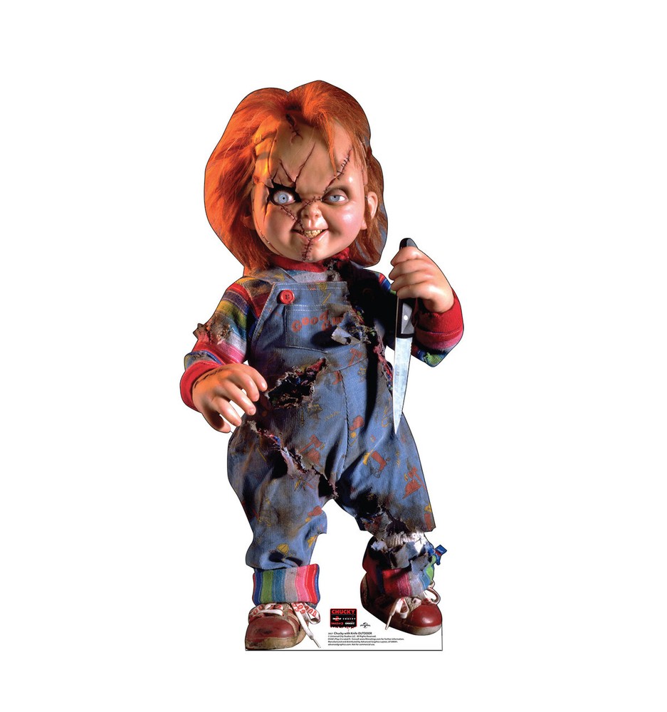 Chucky With Knife OUTDOOR Stand Up Lifesize Cardboard Cutout Doll Horror Movie
