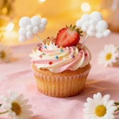 10Pcs 3D Cloud Cupcake Topper, Plush Cake Decorations
