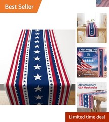Durable Patriotic Table Runner – Ideal for July 4th Celebrations & Memorial Day