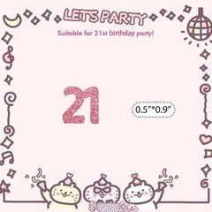 100 PCS Number 21 Confetti Pink Glitter Paper Scatter 21st Birthday Decor