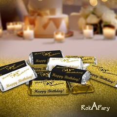 50th Birthday Miniatures Candy Bar Wrapper, (Set of 60) CANDY NOT INCLUDED