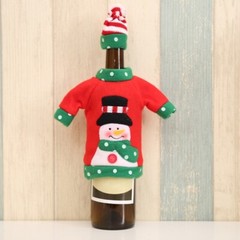 Christmas Wine Bottle Cover Hat Decorations Knitted Sweater Santa Wine