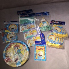 Designware 1998 Rugrats Vintage Party Decor Banner Hats Cards Bags Plates NEW