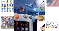 Kid-Safe 12 Pack Space Decorations – Stylish Swirl Accessories for Parties