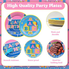 192 Pcs Cartoon Teacher Party Decorations Tableware Set,English Teacher Birthday