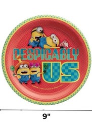Despicable Me Minions Birthday multicolored paper plates 9″ Pack 32 Plates