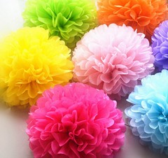 10pc 8», 10″, 14» Tissue Paper Pom Poms Flower Balls Wedding Decoration Party