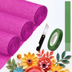 Rollo de papel crepé (9,8 pulgadas x 8,2 pies/3 rollos), papel crepé regalo DIY