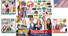 Wedding Photo Booth Props Set – 70 Pcs Fun Party Accessories