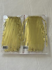 2 Pack Gold Backdrop Metallic Foil Fringe Curtains Party Supplies – Brand New
