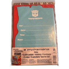 Transformers Prime 2pks Party Invitations & 1pk Napkins Bundle Hasbro 2013