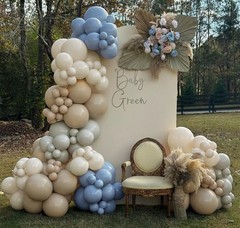 Dusty Blue Tan Balloon Garland Double Blue Nude White Sand Grey Latex Neutral…