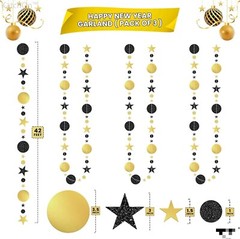 Pack Of 3. Party Decorations Glitter Stars And Moon Garland, 42 Feet