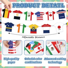 Soccer Flags Bunting Banner, World Flags Banner Decorations 48 Countries Inte…