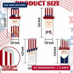 4 Pcs 4th of July table Decorations Patriotic Wooden Table Decor, Red White Blue
