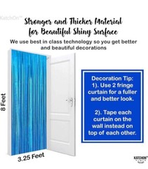 2-Pack Iridescent Blue Backdrop Curtain 3ft x 8ft Ocean Backdrop Streamers New