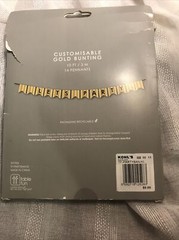 PARTY BANNER Customizable Kit NEW NIB 10 Feet Gold 14 Pennants Party Decor DIY