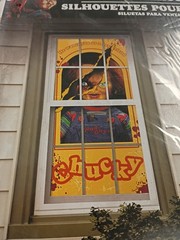 Chucky Child’s Play Window Silhouettes Door Cover Halloween Horror Scene 33.5×65