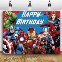 Marvel Superhero Avengers Photo Background Banner Birthday Party Backdrop Decor
