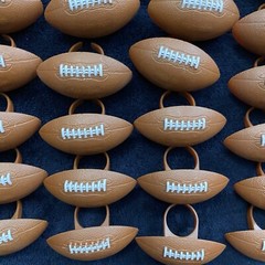 Football Cupcake Topper Rings 24 pc 2″ Sports Tailgate Party Cake Decoration