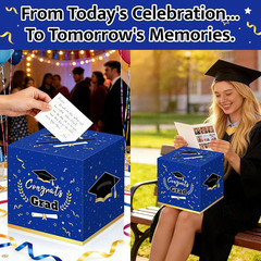 Graduation Decorations 2026 Blue Graduation Card Box Graduation Party Decoration