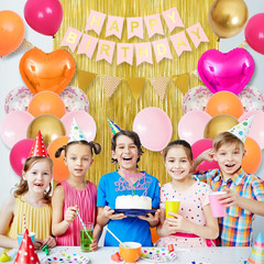 Pink Orange Party Decorations,Birthday Decorations with Hot Pink Orange Gold Bal