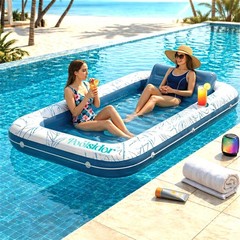 Inflatable Tanning Pool Lounger | 72″ x 48″ Large Inflatable Tanning Bed for …