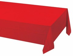 Color Plastic Lined Table Cover, 54 by 108-Inch, Classic Red