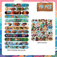 Disney Princess Moana Birthday Party Favors Slap Bracelets DIY Stickers for Kids