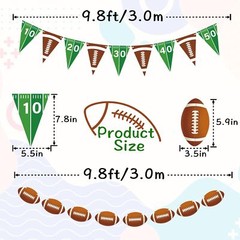 4 Pieces Football Party Decorations, Football Paper Banner with Football Tria…