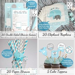 Ultimate 697-Piece Elephant Baby Shower Decorations for Boy – It’s a Boy Theme