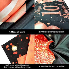 Katchon Extra Large Rose Gold 10th Birthday Banner – 72×44 Inches
