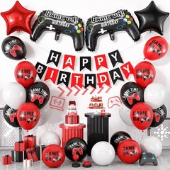 Video Game Birthday Decorations for Boys,Game Party Decoration with Red Black…