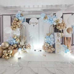 Blue and White Gold Balloons,100 pcs Blue White Gold Balloon Garland Arch Kit…