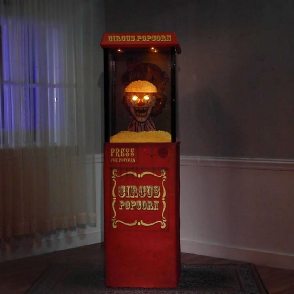 Circus Clown Popcorn Popper Machine Halloween Animated Prop – 5.7ft