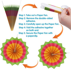 24 Colorful Hanging Paper Fan round Wheel Disc for Fiesta Party Supplies Decorat