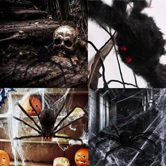 4ft Large Halloween Spider Haunted House Prop Indoor Outdoor Party Garden Decor