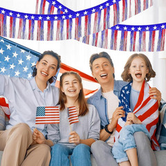 4th of July Decorations 2Pack 40Ft Red White and Blue Fringe Backdrop Banner for