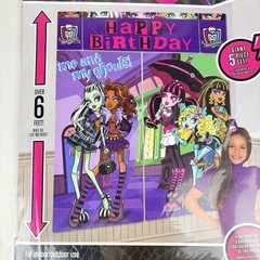 Monster High WALL BANNER 5 Piece Set 6ft DECORATING KIT Birthday Party Supplies