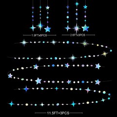 Iridescent Party Decorations Star Circle Dot 3 Count (Pack of 1),